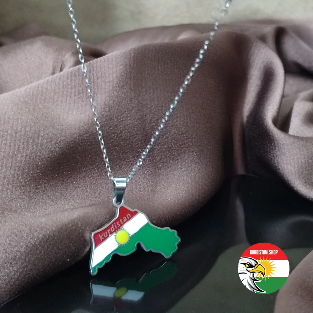 Kurdistan Kolyesi Gümüş (Gri) Renkli Paslanmaz Çelik