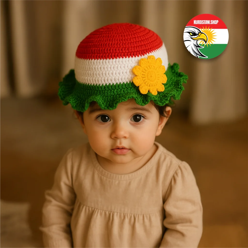 El Yapımı Kurdistan Bayraklı Bebek / Çocuk Beresi (1-5 yaş arası)