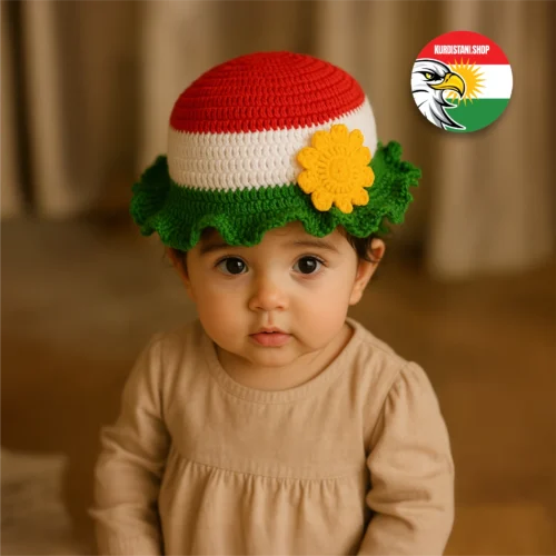 El Yapımı Kurdistan Bayraklı Bebek / Çocuk Beresi (1-5 yaş arası)