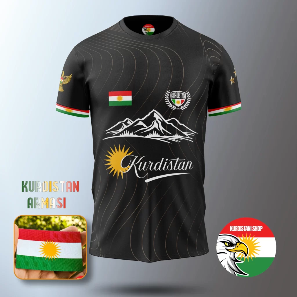 Efsanevi Dizayn Siyah Kurdistani Shop Forması | 2025 - 2026 Sezonu