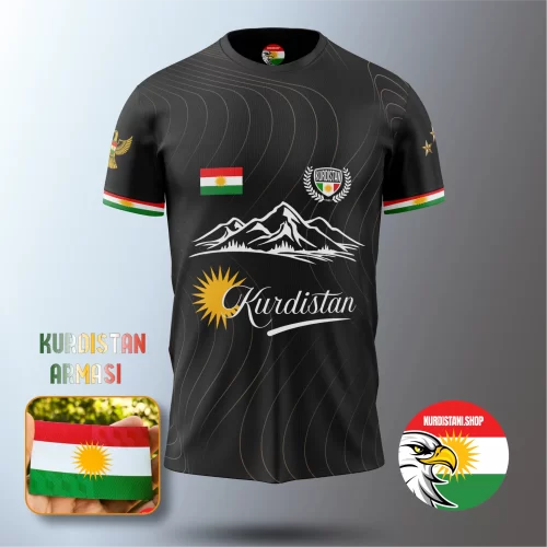 Efsanevi Dizayn Siyah Kurdistani Shop Forması | 2025 - 2026 Sezonu