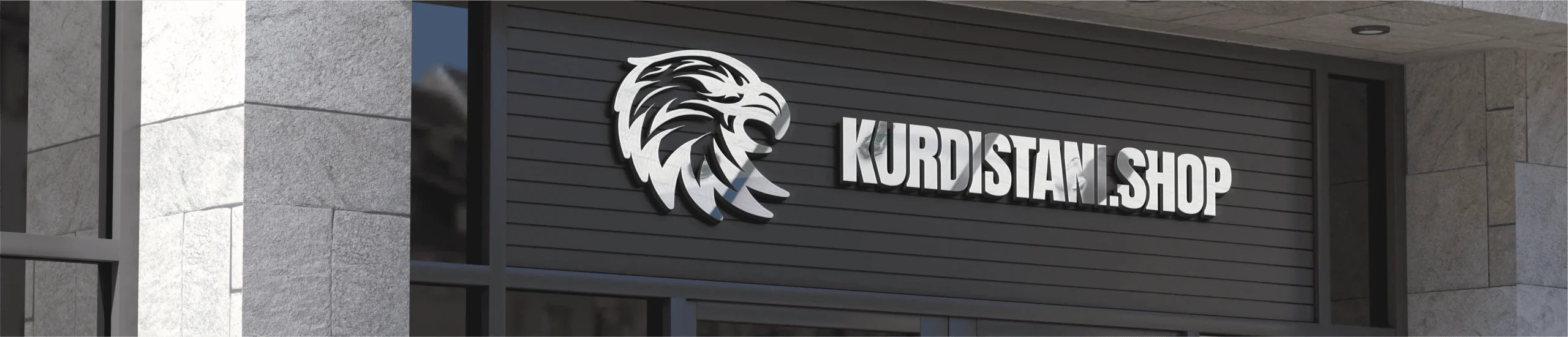 Free Storefront Facade Logo Mockup sdfasfkopya Kurdistan Haritası Kolyesi Sarı Renksiz Paslanmaz Çelik