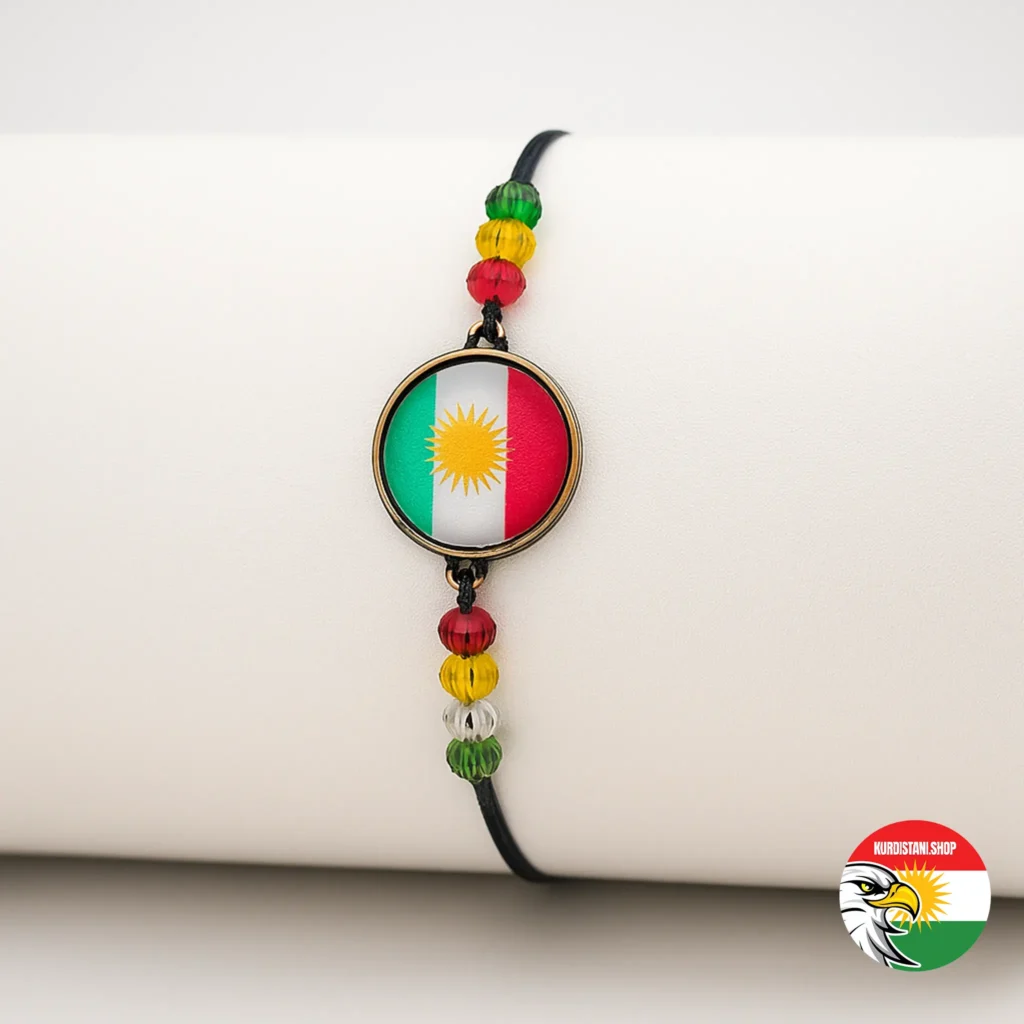 Kurdistan Bayraklı Siyah İpli Bileklik