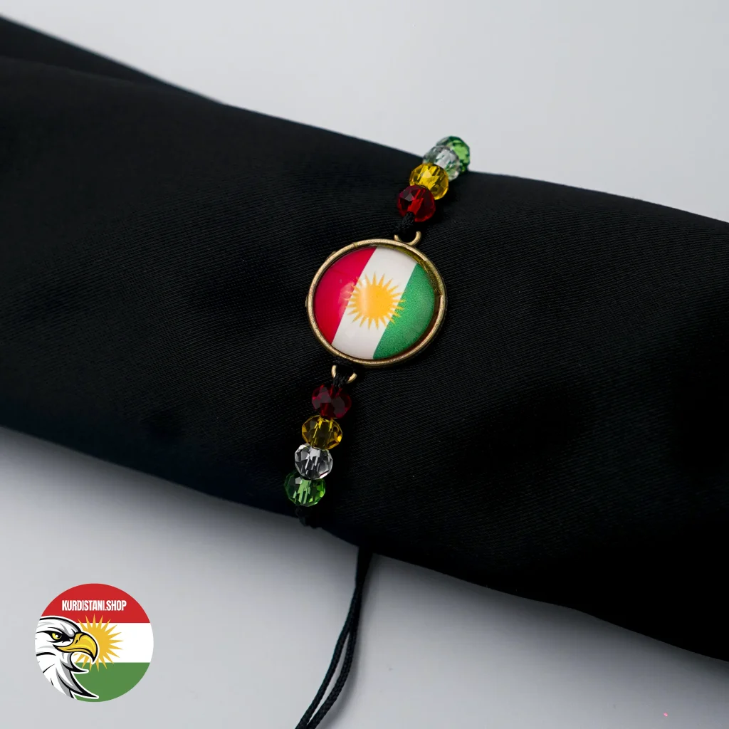 Kurdistan Bayraklı Siyah İpli Bileklik