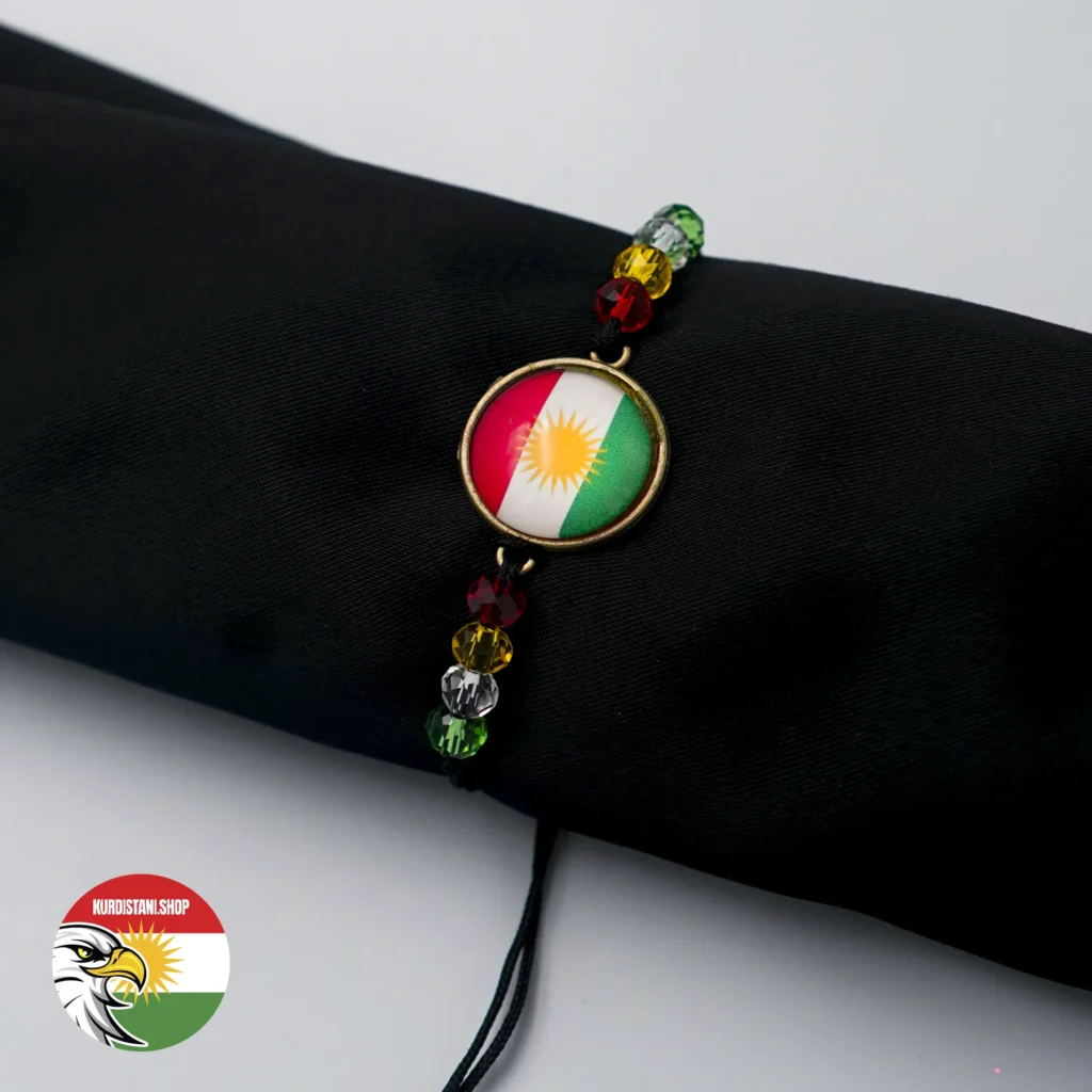 Kurdistan Bayraklı Siyah İpli Bileklik