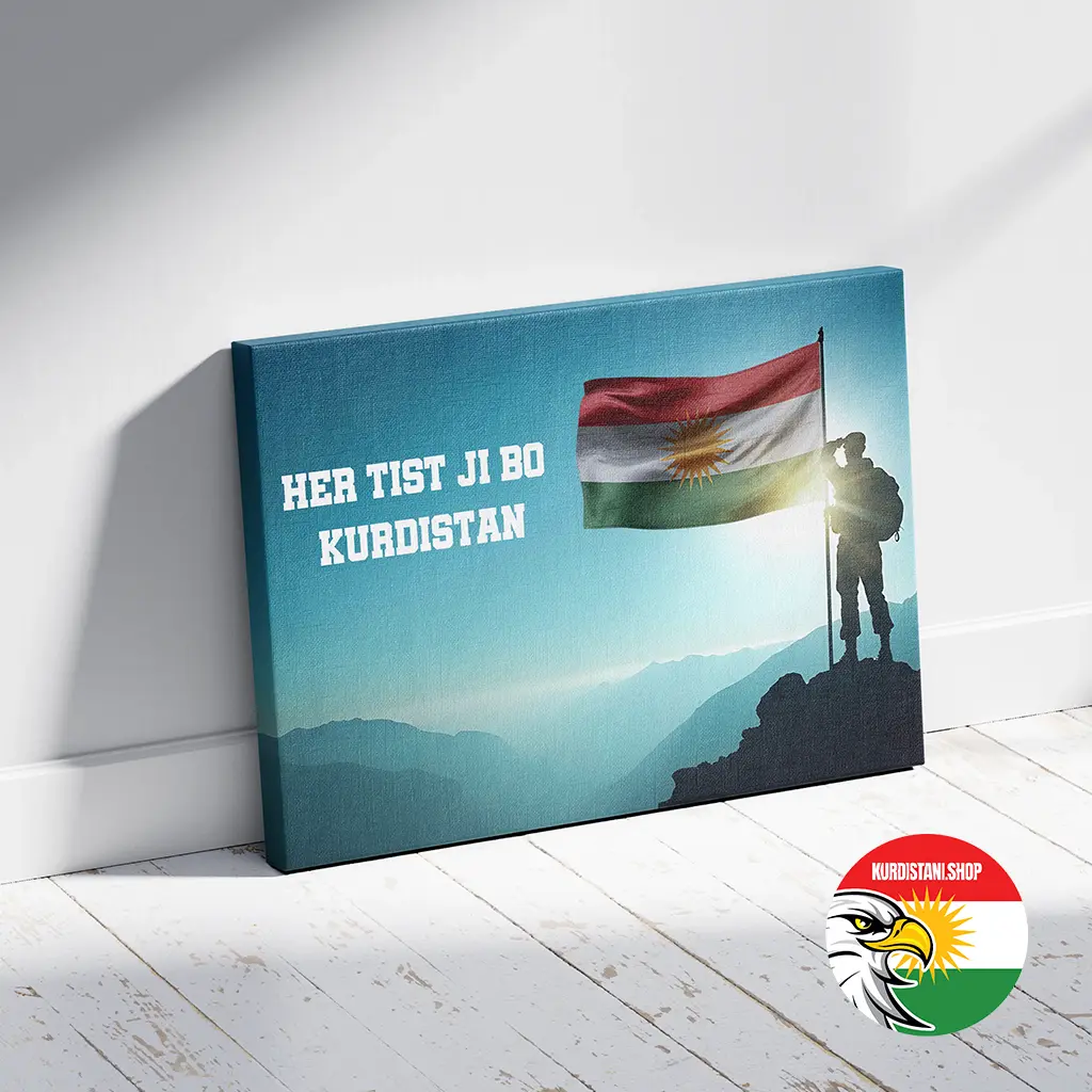 Kurdistan Tablo Kaliteli Kumaş Kanvas Tablo 50*75 cm