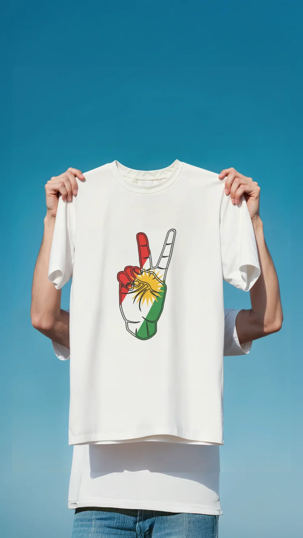 Kişiye Özel Baskılı Kurdistani Tişört Beyaz