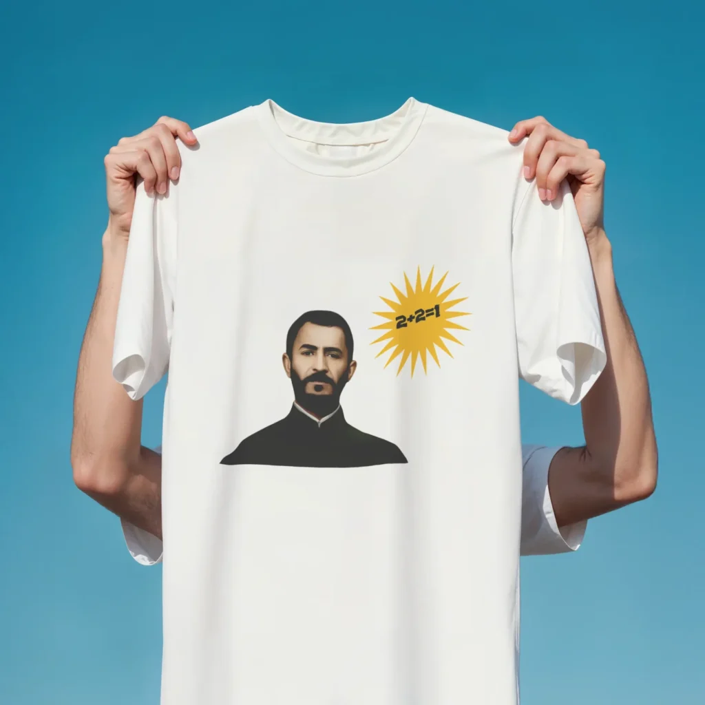Kişiye Özel Baskılı Kurdistani Tişört Beyaz
