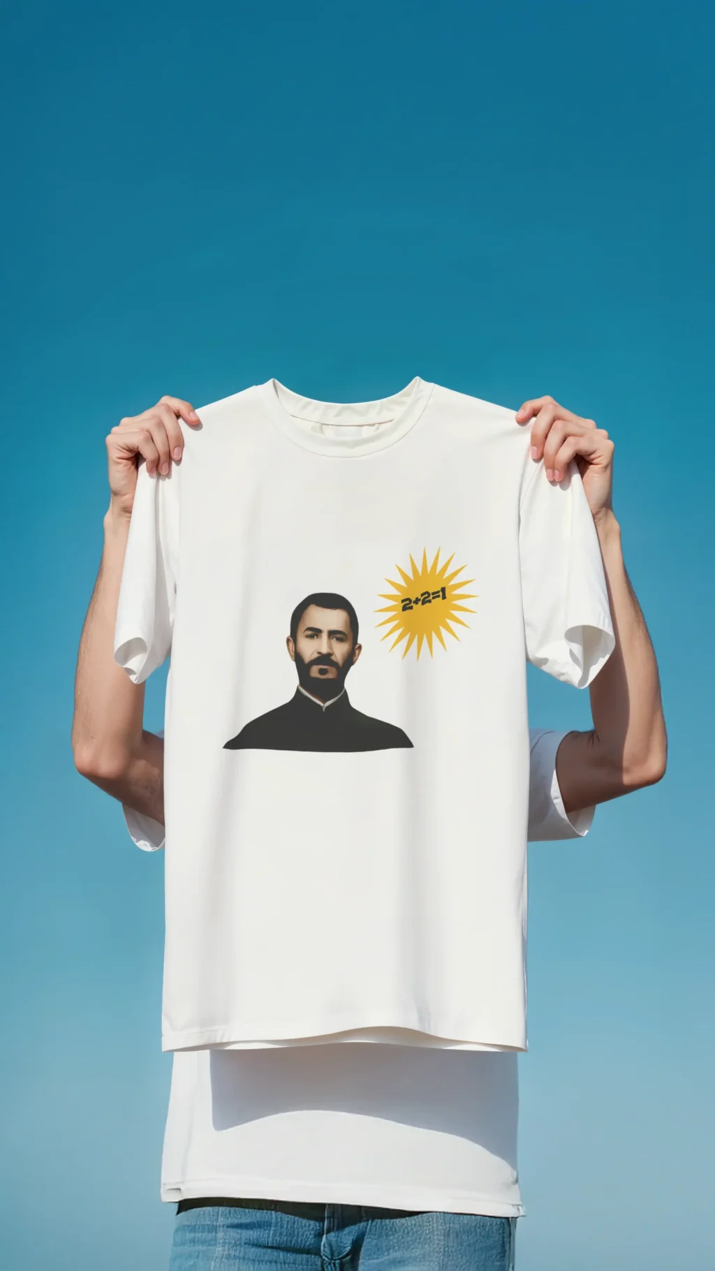 Kişiye Özel Baskılı Kurdistani Tişört Beyaz