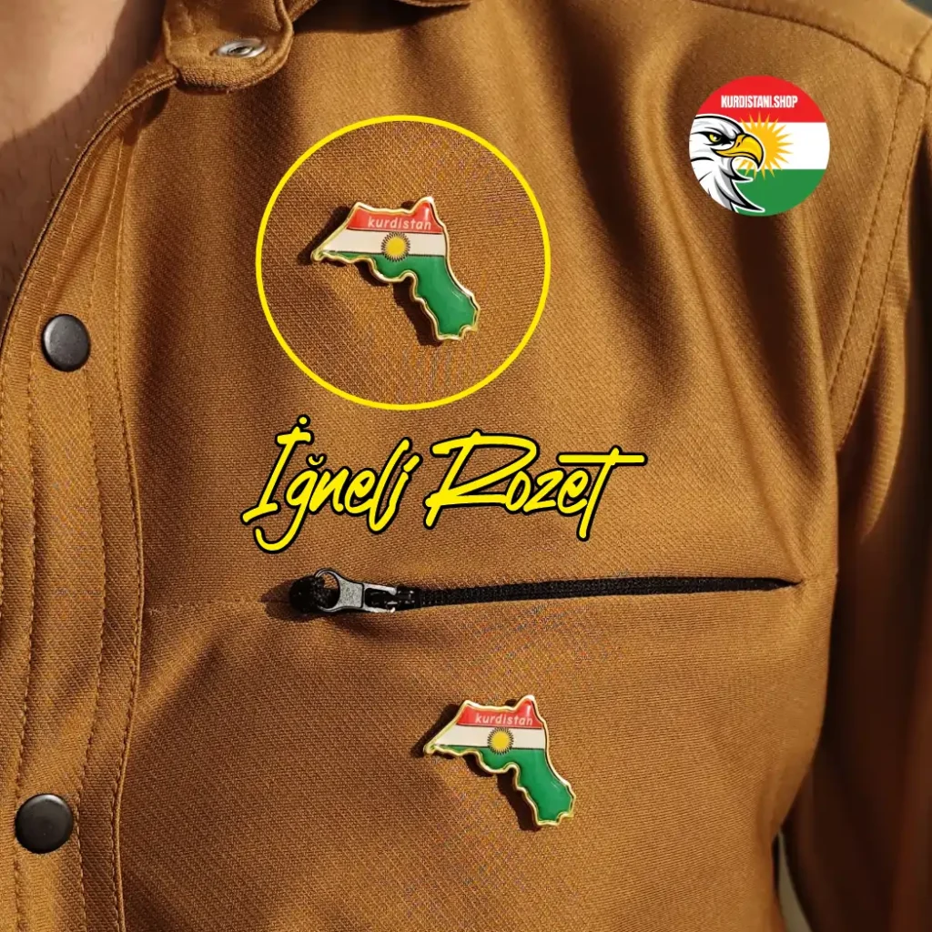 Kürdistan Haritalı Rozet | İğneli Rozet