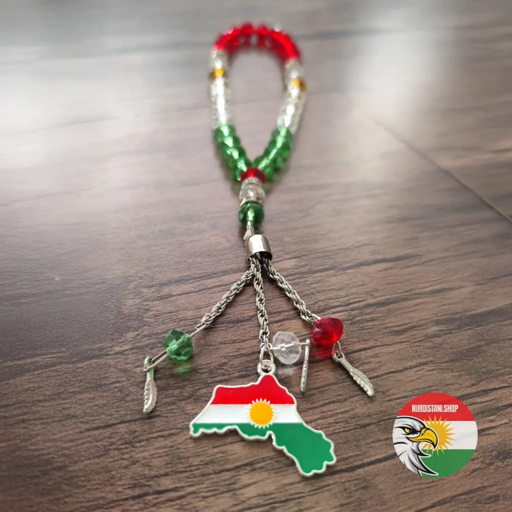 Kurdistan Haritalı Bayraklı Tesbih