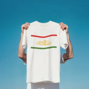 Kişiye Özel Baskılı Kurdistani Tişört Beyaz