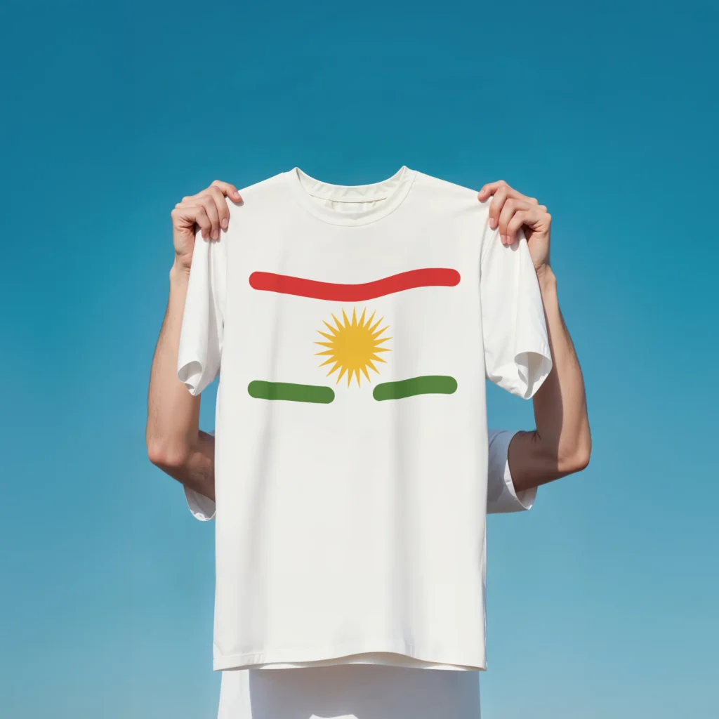 Kişiye Özel Baskılı Kurdistani Tişört Beyaz