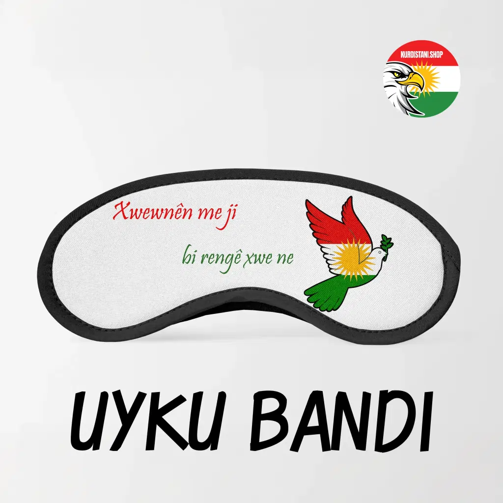 Kişiye Özel Yazılı Uyku Bandı | Kurdistani Desenli Göz Bandı