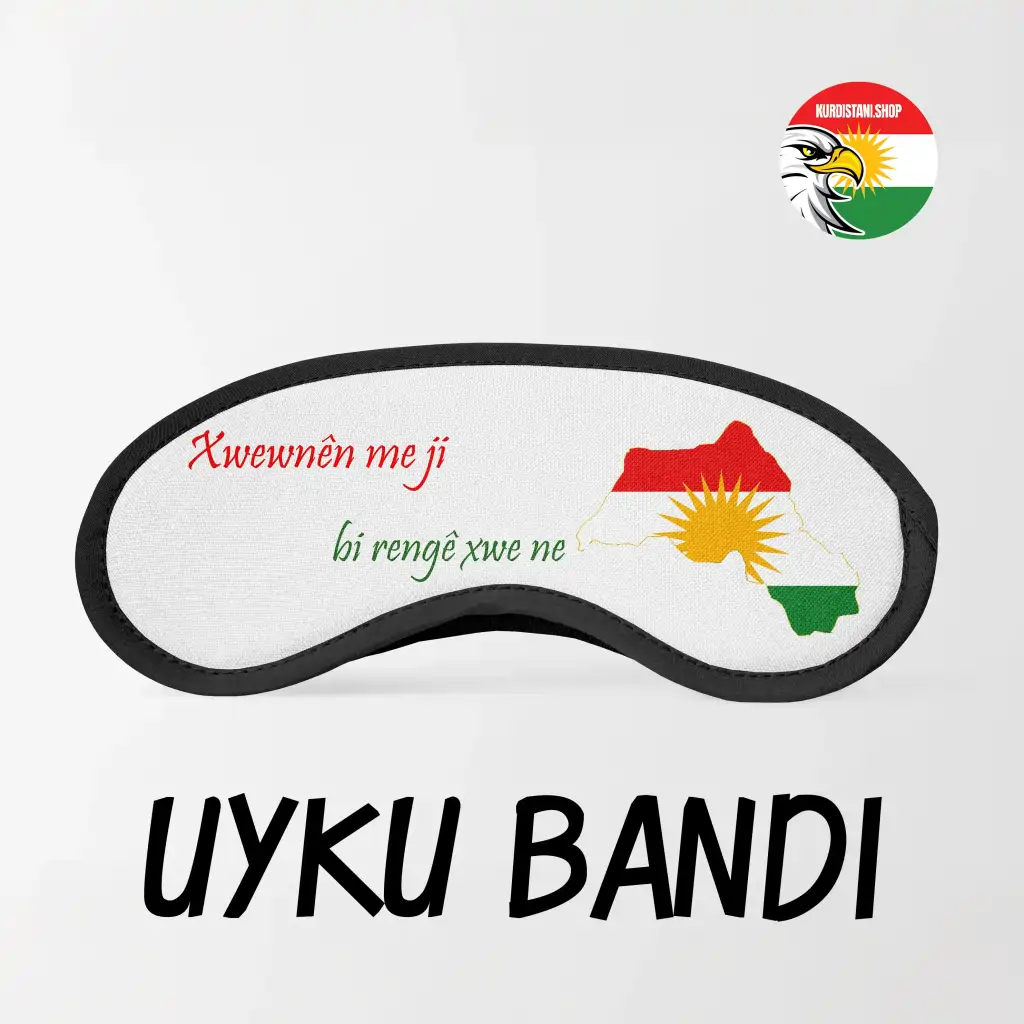Kişiye Özel Yazılı Uyku Bandı | Kurdistani Desenli Göz Bandı