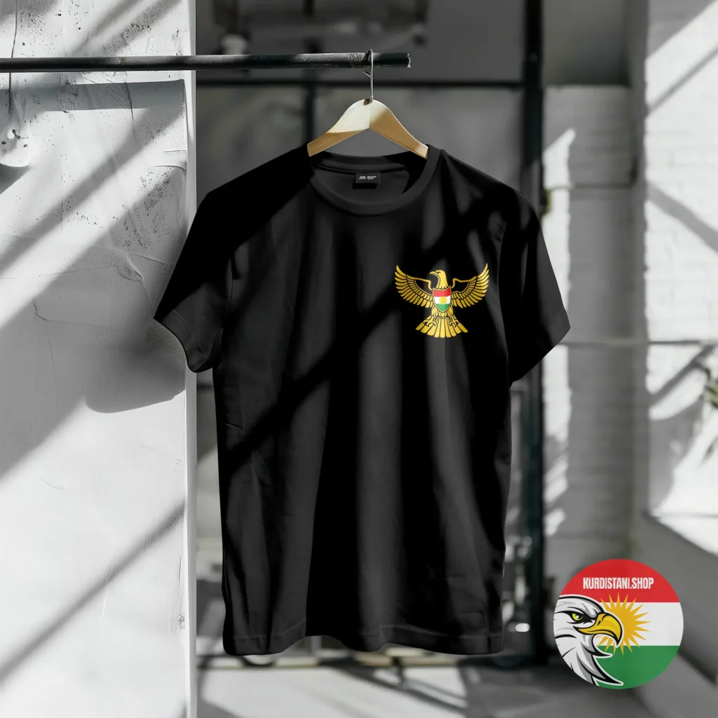 Kaliteli Baskı Kurdistani Tişörtler Siyah Penye Kumaş