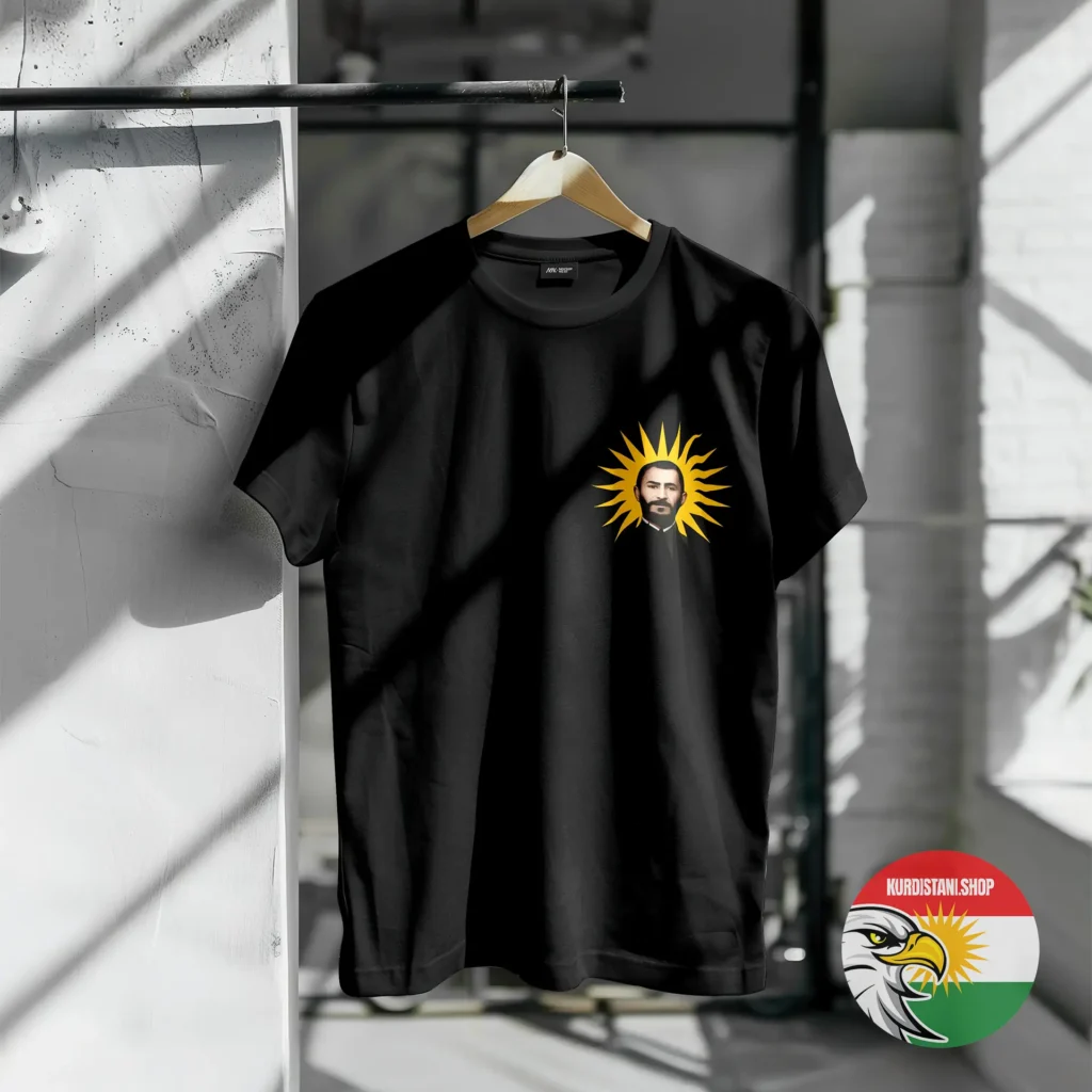 Kaliteli Baskı Kurdistani Tişörtler Siyah Penye Kumaş
