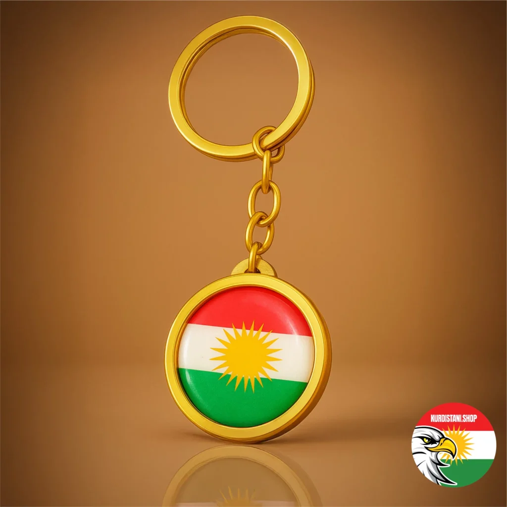 Kurdistan Bayraklı Anahtarlık | Çift Taraflı Damla Etiketli Şık Anahtarlık