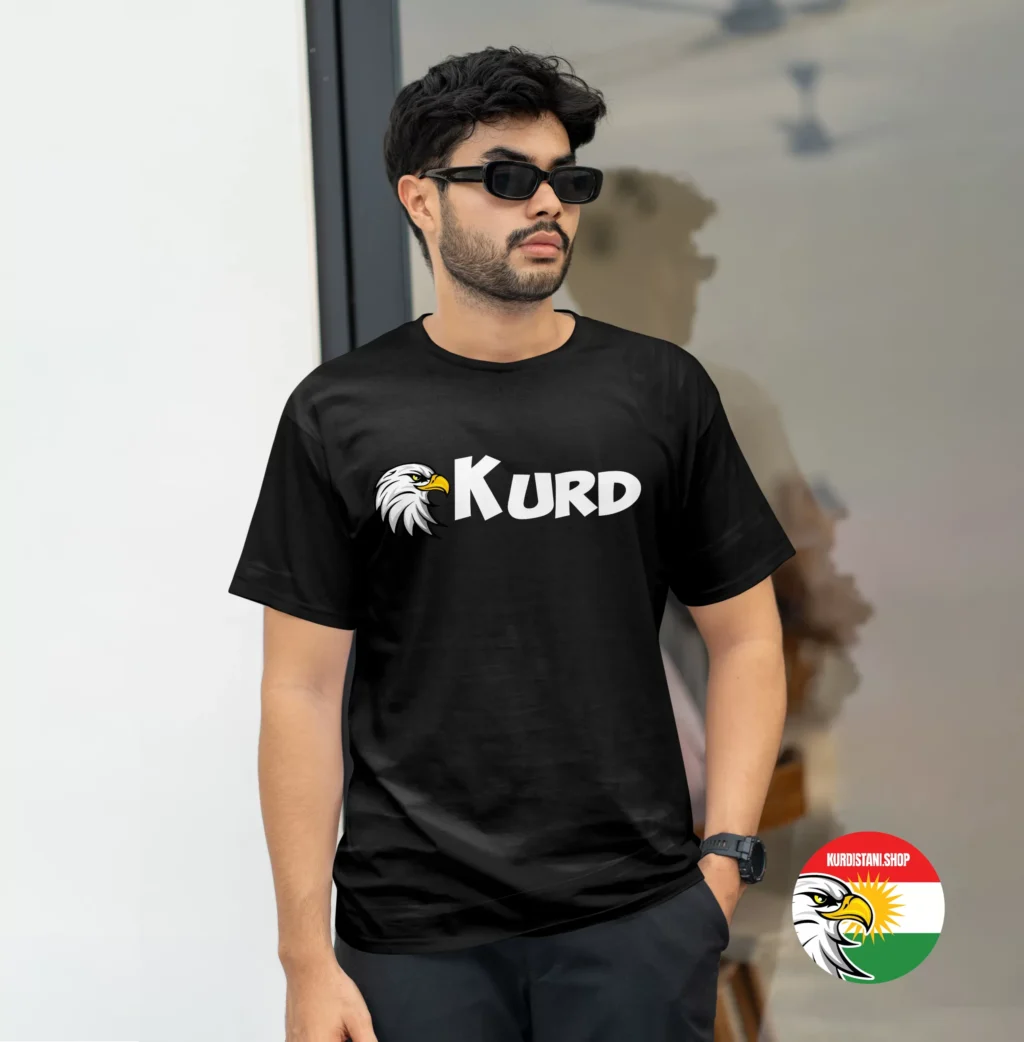 Kaliteli Baskı Kurdistani Tişörtler Siyah Penye Kumaş