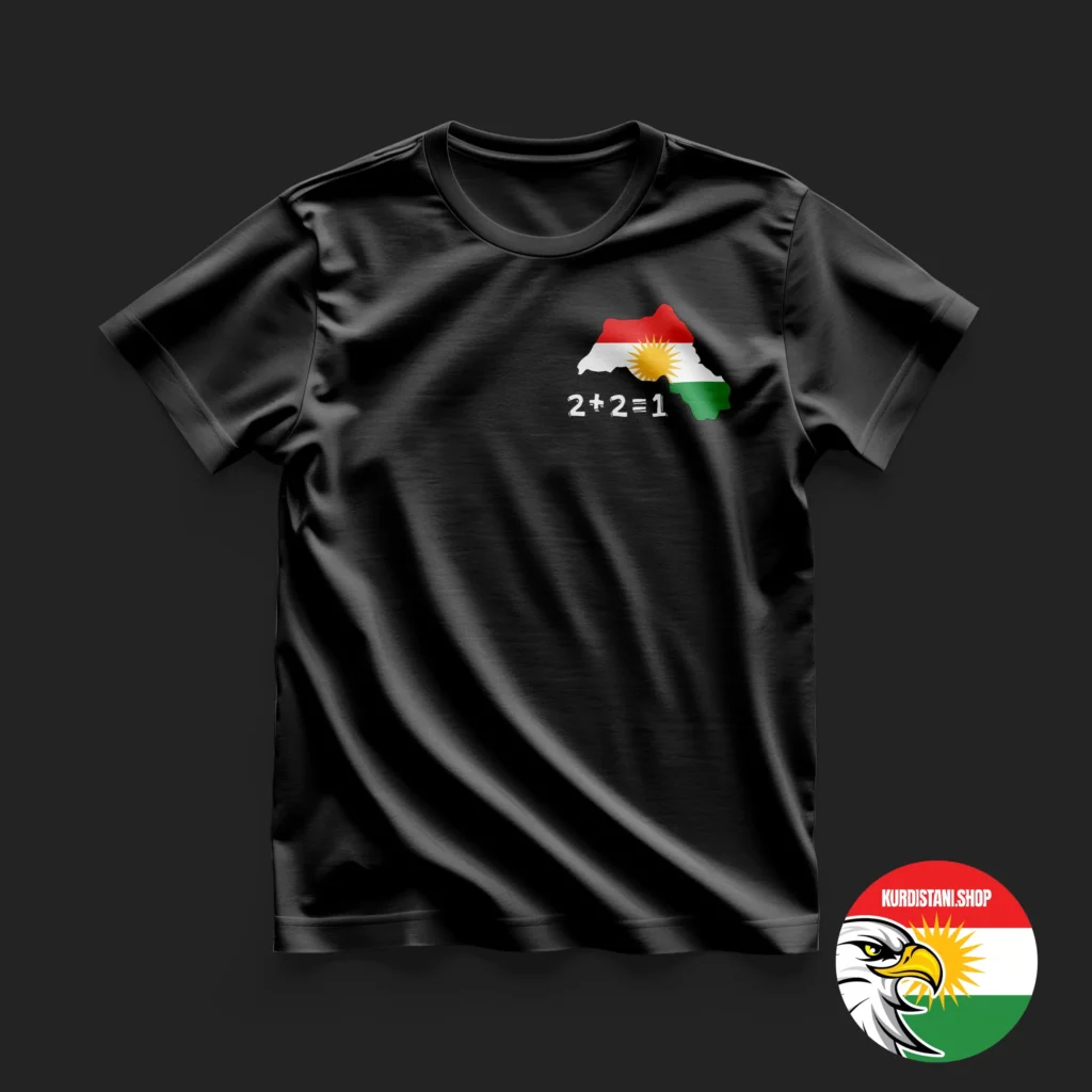 Kaliteli Baskı Kurdistani Tişörtler Siyah Penye Kumaş