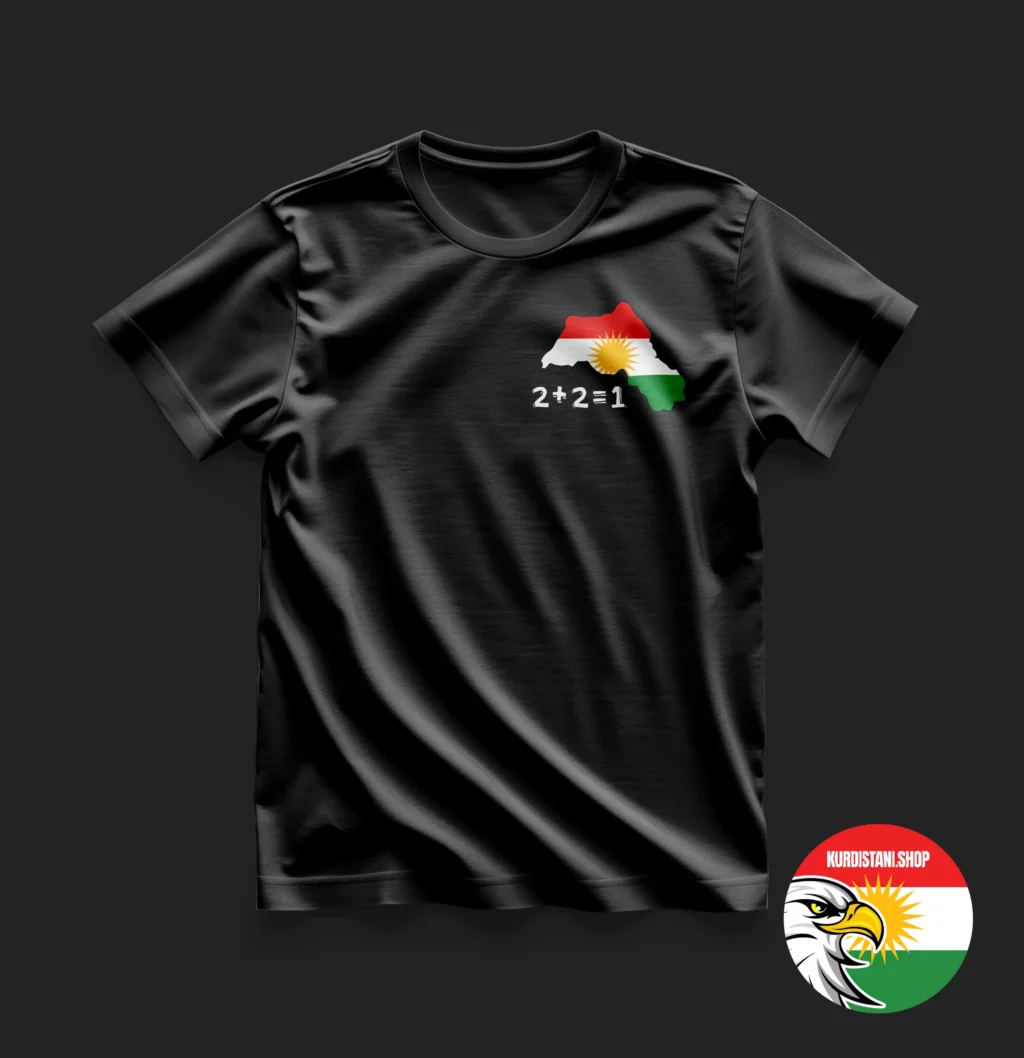 Kaliteli Baskı Kurdistani Tişörtler Siyah Penye Kumaş