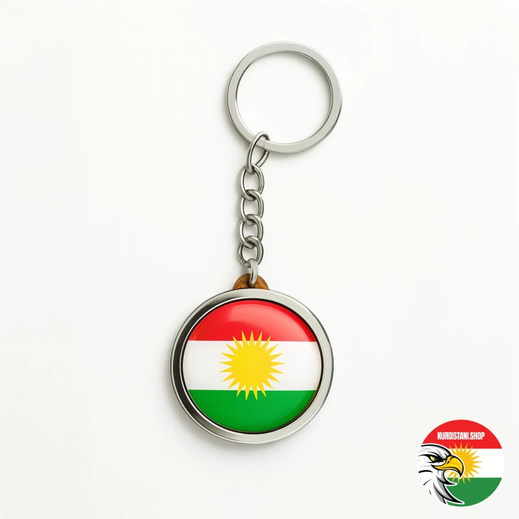 Kurdistan Bayraklı Anahtarlık | Çift Taraflı Damla Etiketli Şık Anahtarlık