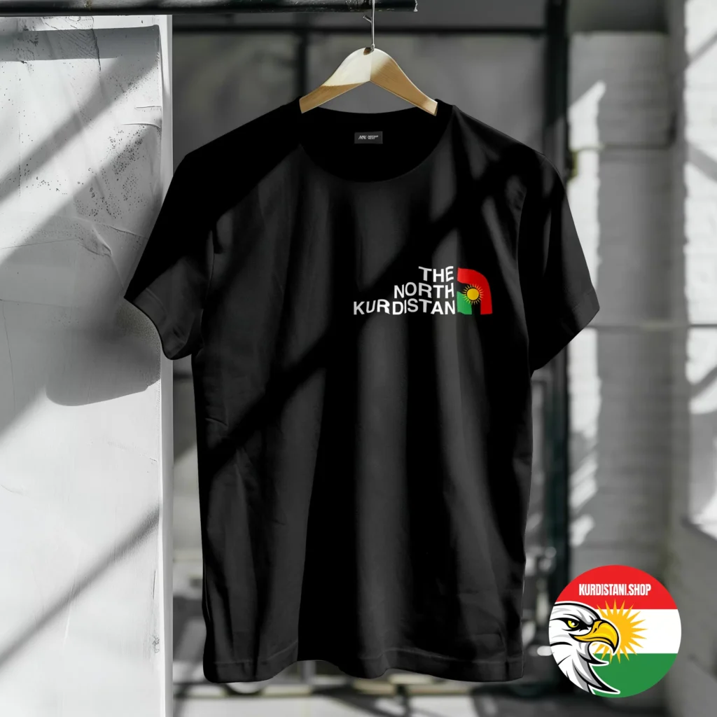 Kaliteli Baskı Kurdistani Tişörtler Siyah Penye Kumaş