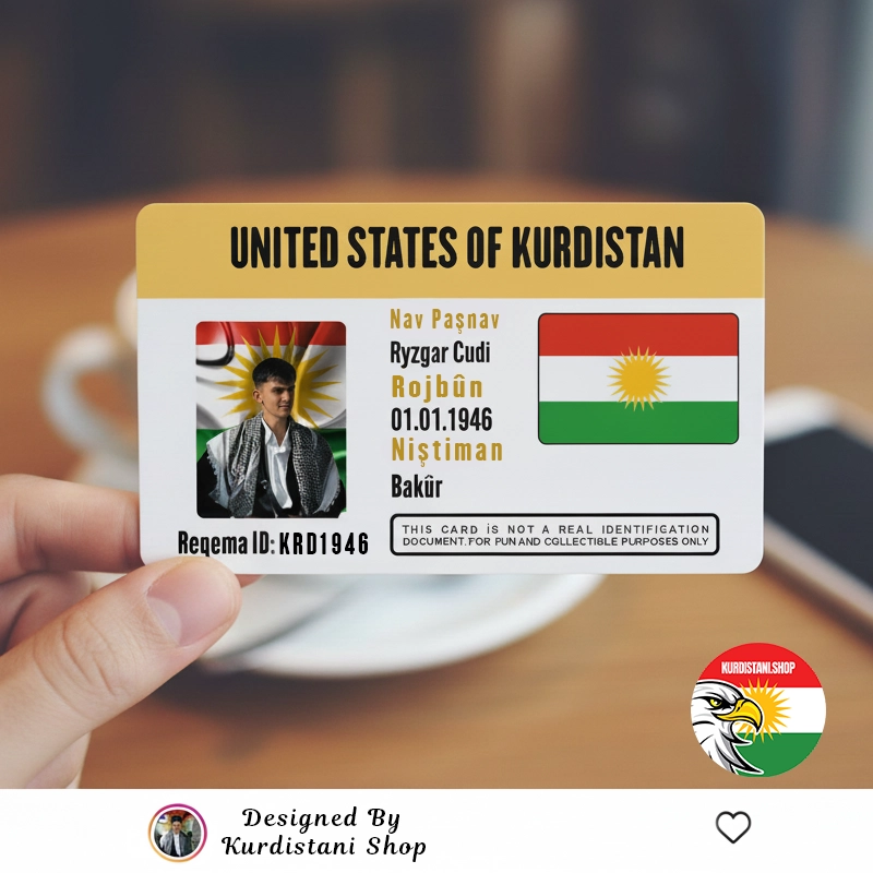 Kişiye Özel Metal Kimlik | Kişileştirilebilir ID | United States Of Kurdistan