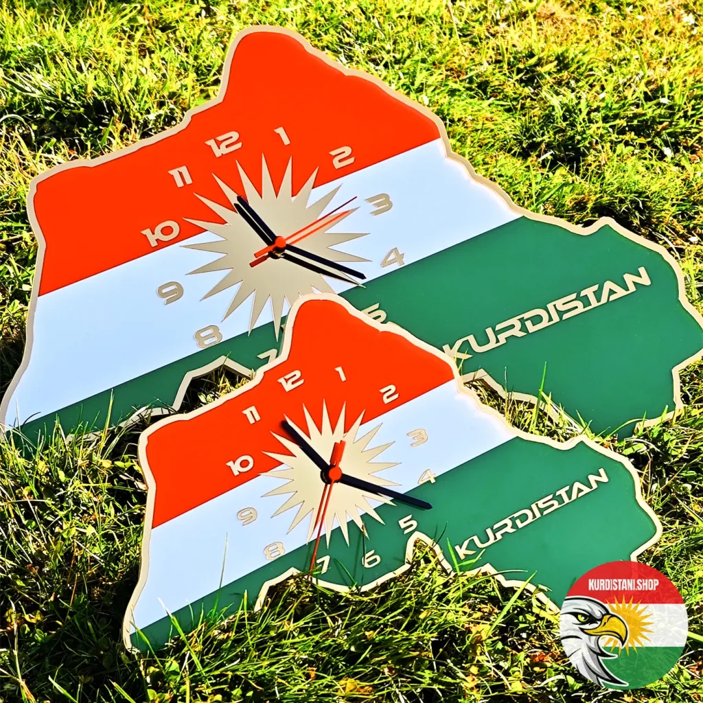Kürdistan Haritası Duvar Saati Orta Boy | Kurdistan Map wall clock Medium