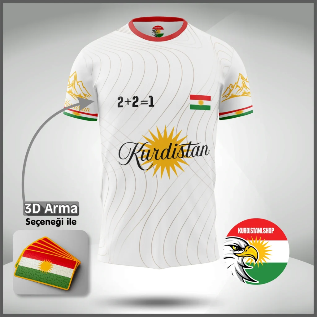 Efsanevi Tasarım Beyaz Kurdistani Shop Forması | 2025 - 2026 Sezonu