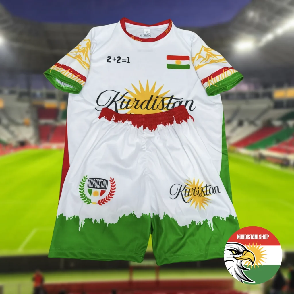 Efsanevi Tasarım Beyaz Kurdistani Çocuk Forma & Short | Alt Üst