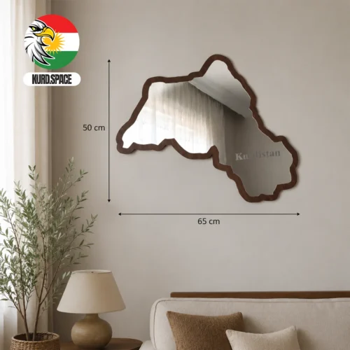 Kurdistan Haritası Dekorasyon Aynası Kurdistan yazılı
